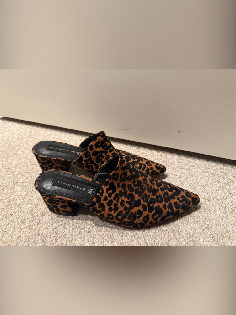 STEVEN by Steve Madden Leopard-Print Pointed Toe Mules